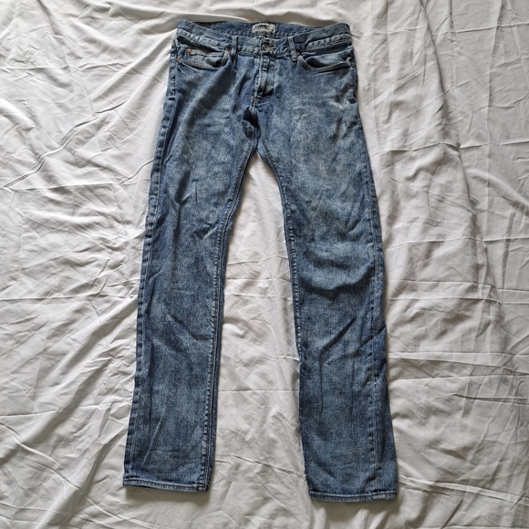 Wesc | Blue acid wash Y2K style mens slim straight leg jean - Picture 3 of 14